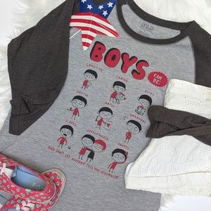 Free To Be Kids "Boys Can Be" Baseball Tee SZ L